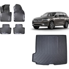 Team Car Volvo XC90 2023 Model 5 Koltuk 3D Bagaj Havuzu+3d Havuzlu Araca Özel Paspas Takımı