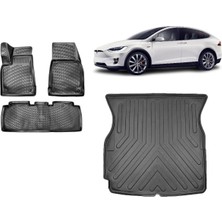 Team Car Tesla Model x 5 Koltuklu 2019 Model 3D Bagaj Havuzu+3d Havuzlu Araca Özel Paspas Takımı