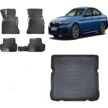 Team Car Bmw 5 Serisi G30 2023 Model 3D Bagaj Havuzu+3d Havuzlu Araca Özel Paspas Takımı