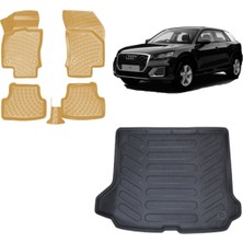 Team Car Audi Q2 2019 Model 3D Bagaj Havuzu+3d Araca Özel Bej Havuzlu Paspas Takımı