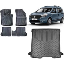 Team Car Dacia Dokker 2018 Model 3D Bagaj Havuzu+3d Havuzlu Araca Özel Paspas Takımı