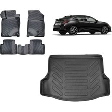Team Car Honda Civic Hatchback 2018 Model 3D Bagaj Havuzu+3d Havuzlu Araca Özel Paspas Takımı