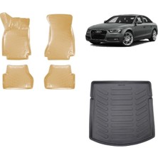 Team Car Audi A4 B8 Sedan 2011 Model 3D Bagaj Havuzu+3d Araca Özel Bej Havuzlu Paspas Takımı