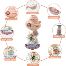 Runjing Yeni Yürümeye Başlayan Çocuklar Için Banyo Oyuncakları 1-3, 2-4 Yaşındaki Çocuklar Için Küvet Oyuncakları, 4 Istiflenebilir Bardak ve 2 Kayık ve 2 Balina Şeklinde Fıskiyeli Yürümey (Yurt Dışından)