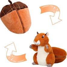 Runjing Sincap Doldurulmuş Hayvan, Fermuarlı Geri Dönüşümlü Sincap Çam Kozalağı Peluş Bebek Sevimli Yumuşak Squirreltoys Çocuklar ve Yetişkinler Için Paskalya Hediyeleri Yastık Dekorasyonu (Yurt Dışından)