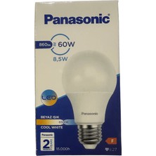 Panasonic 8.5W (60W) 6500K (Beyaz Işık) E27 Duylu LED Ampul (8 Adet)