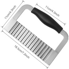 Jingyikeji Kırışık Kesici Paslanmaz Çelik Patates Dilimleme Ağır Hizmet Dalgalı Kırışık Kesme Havuç Sebzeleri Için Rahat Saplı Doğrama Aletleri (2, Siyah) (Yurt Dışından)