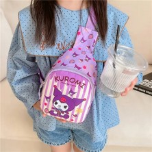 Jingyikeji Sanrio Hello Kitty Çocuk Göğüs Çantası 2023 Kuromi Sevimli Bozuk Para Cüzdanı Omuz Çantası Erkek Kız Çapraz Vücut Çanta Moda Askılı Çanta (Yurt Dışından)