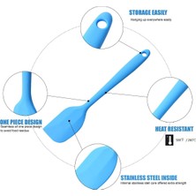 Jingyikeji Silikon Spatula Seti, Kauçuk Kaşık Spatula Isıya Dayanıklı Kaşık Tek Parça Tasarım Dikişsiz Spatula Yapışmaz Kazıyıcılar Pişirme Karıştırma Aleti (Mavi) (Yurt Dışından)