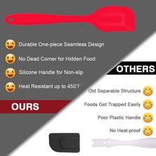 Jingyikeji Silikon Spatula Seti, 7 Adet Kırmızı Isıya Dayanıklı Kauçuk Spatula Yapışmaz Tencere Pişirme Dekorasyon Karıştırma Için Pişirme Gereçleri, Ergonomik Sap ve Kusursuz Tasarım, Bulaşı (Yurt Dışından)