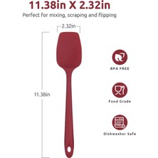 Jingyikeji Isıya Dayanıklı Silikon Kaşık Spatula: 600°F Yüksek Isıya Dayanıklı 11.38 Inç Silikon Karıştırma Karıştırma Pişirme Kazıma Pişirme Kabı Kazıyıcı Yapışmaz Tencere Için Dikişsiz Yayı (Yurt Dışından)