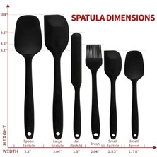 Jingyikeji K&n Gündelik Ürünler -Silikon Spatula Seti - 6 Parça Mutfak Spatula Seti - Yüksek Isıya Dayanıklı - Kauçuk Spatula Seti - Pişirme Spatula Seti (Siyah) (Yurt Dışından)