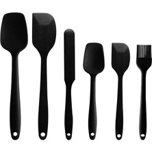 Jingyikeji K&n Gündelik Ürünler -Silikon Spatula Seti - 6 Parça Mutfak Spatula Seti - Yüksek Isıya Dayanıklı - Kauçuk Spatula Seti - Pişirme Spatula Seti (Siyah) (Yurt Dışından)