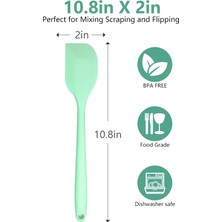 Jingyikeji Pişirme Için Nane Yeşil Silikon Spatula Isıya Dayanıklı, 10.8 Inç Küçük Mutfak Spatula Silikon, Pişirme Için Esnek Kauçuk Spatula (Yurt Dışından)