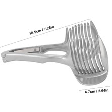 Jingyikeji Soğan Dilimleyici, Domates Dilimleyici Limon Kesici Çok Amaçlı El Yuvarlak Meyve Maşası Paslanmaz Çelik Soğan Tutucu Kolay Dilimleme Kivi Meyve ve Sebze Araçları Mutfak Kesme Yardı (Yurt Dışından)