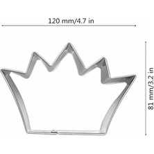 Jingyikeji Büyük Boy Taç Şekilli Çerez Kesici, Paslanmaz Çelik Kraliçe/kral/prens/prenses Taç Çerez Kesici, 4,7 Inç (Model 4) (Yurt Dışından)
