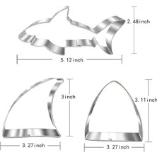 Jingyikeji Büyük Köpekbalığı Kurabiye Kesici Set-3 Parça-Beyaz Köpekbalığı, Köpekbalığı Yüzgeci, Köpekbalığı Isırığı-Köpekbalığı Temalı Doğum Günü Havuz Partisi Malzemeleri Için Kurabiye Kesi (Yurt Dışından)