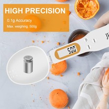 Jingyikeji Kaşık Terazisi, Gram ve Oz Için 500G/0.1G Tartım Elektronik Gıda Terazisi, Kahve Gücü, Hap, Çay, Un, Yağ, Fırınlama Için Saplı ve Ağızlı Dijital Mutfak Terazisi (Beyaz) (Yurt Dışından)