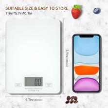 Jingyikeji Mutfak Terazisi, Şarj Edilebilir Dijital Gıda Terazisi 22LB 1G/0.05OZ Pişirme Pişirme Için Hassas Mezuniyet Temperli Cam Terazi, LCD Ekran, Kanca Tasarımı, Dara Fonksiyonu, Dokunma (Yurt Dışından)