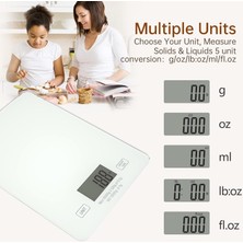 Jingyikeji Mutfak Terazisi, Şarj Edilebilir Dijital Gıda Terazisi 22LB 1G/0.05OZ Pişirme Pişirme Için Hassas Mezuniyet Temperli Cam Terazi, LCD Ekran, Kanca Tasarımı, Dara Fonksiyonu, Dokunma (Yurt Dışından)