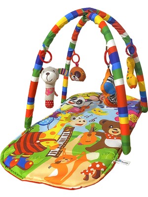 Sozzytoys Orman Hayvanlarım 80 x 60 cm Oyuncaklı Oyun Minderi Turuncu Renkli Çocuklar İçin