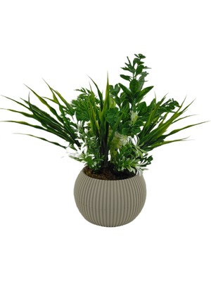 Ddtrend DDS-303 Saksıda Yapay Çiçek Aranjman , Taş Yosunlu , Gerçekci Görünüm Yeni Trend