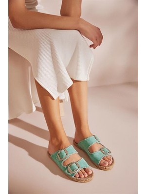 Su Espadril Ariana Turkuaz Kadın Espadril Terlik