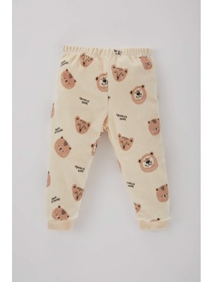DeFacto Erkek Bebek Safari Baskılı Uzun Kollu Kadife Penye Pijama Takımı B9017A523WN