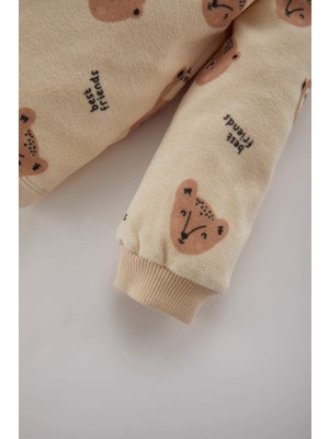 DeFacto Erkek Bebek Safari Baskılı Uzun Kollu Kadife Penye Pijama Takımı B9017A523WN