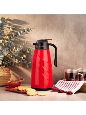 Schafer Kitchenhouse Mimoza 1,5 L Cam Termos-Kırmızı