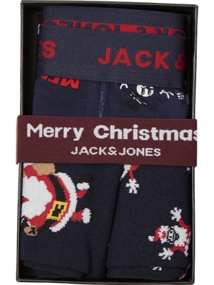 Jack & Jones Lacivert-Lacivert Erkek Boxer Çorap Seti 12246132