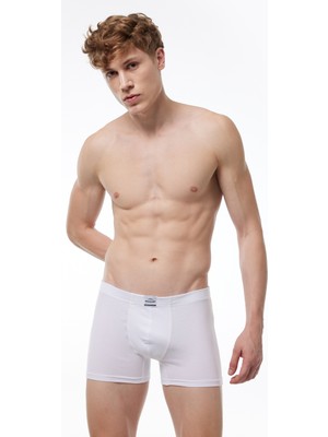 Malabadi Erkek Beyaz Pamuk Elastan Boxer 074