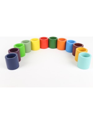 Ali Wooden Aliwooden 12 Li Waldorf Gökkuşağı Kaseleri