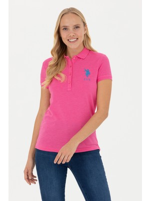 U.S. Polo Assn. Kadın Fuşya Basic T-Shirt 50262695-VR023