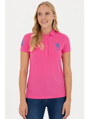 U.S. Polo Assn. Kadın Fuşya Basic T-Shirt 50262695-VR023