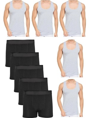 Tezzgelsin Erkek Dar Kalıp Atlet ve Boxer Set 5 Boxer 5 Atlet