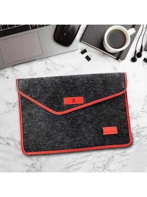 Minbag Aba Laptop Kılıfı 15 Inç Gri Kırmızı