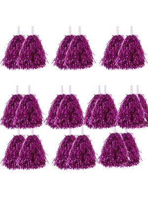 Pandoli 10 Çift (20 Adet) 25 cm Parlak Fuşya Pembe Renk 23 Nisan Gösteri Ponponu 30 gr