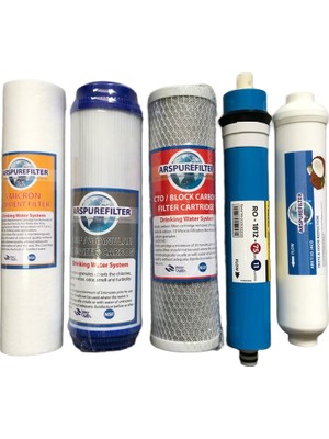 Ars Su Arıtma 5'li Filtre Set Sed Cto Gac Membran Tadlandırıcı