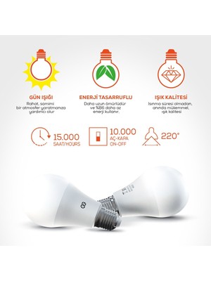 Valta 10'lu LED Ampul 5W Gün Işığı E27 (4000K 220-240V)