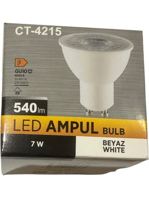 Cata CT-4215 7W 6500K (Beyaz Işık) GU10 Duylu Spot LED Ampul