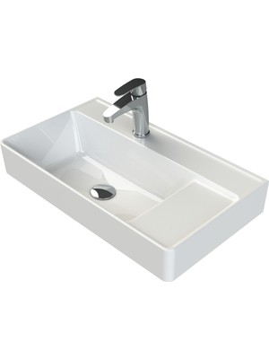 Turkuaz Seramik Sharp 65X38 cm Etajerli Lavabo