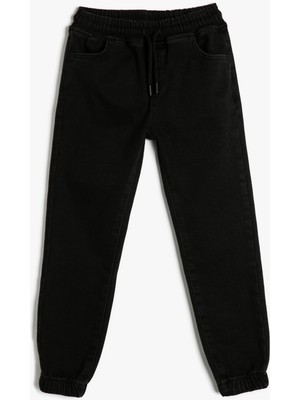 Koton Jogger Kot Pantolon Beli Bağlamalı Cep Detaylı Pamuklu Şardonlu