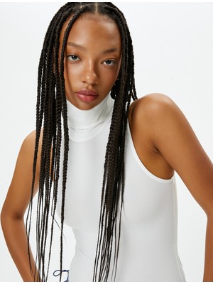 Koton Boğazlı Kolsuz Bodysuit Slim Fit Çıtçıt Kapamalı