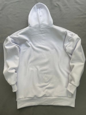 Bugia Youth Baskılı Beyaz Erkek Kapüşonlu 3 Iplik Şardonlu Ribanalı Kanguru Cepli Sweatshirt Hoodie