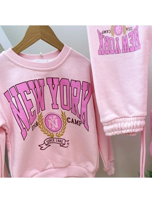 Baby Mini Elf Pembe Rengi Newyork Baskılı Eşofman Takım