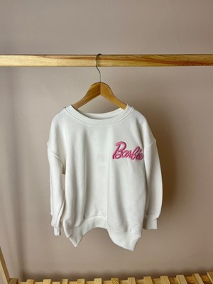 Baby Mini Elf Oversize Barbie Nakışlı Beyaz Rengi Sweat