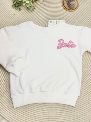 Baby Mini Elf Oversize Barbie Nakışlı Beyaz Rengi Sweat