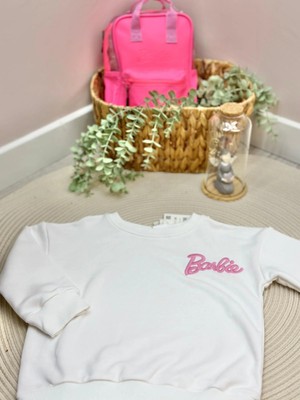 Baby Mini Elf Oversize Barbie Nakışlı Beyaz Rengi Sweat