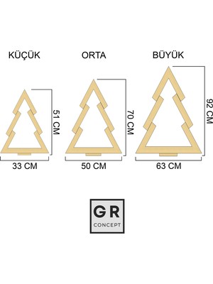 GR Concept Yılbaşı Işıklı Dekor Çam Ağacı Dekoratif Ahşap Lambader